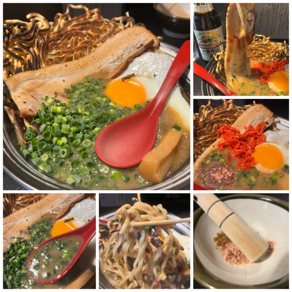 「目玉焼麺大盛り980円ビール500円」@焼麺 劔の写真