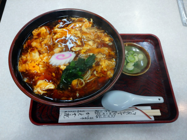 「かき玉そば（800円）＋大盛り（100円）」@楓庵の写真