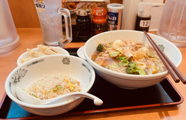 「五目あんかけ（固め￥670）他」@日高屋 浅草橋店の写真