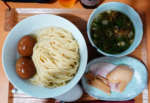 「つけめん（醤油）＋味玉＋瓶ビール」@らーめん亭 ひなり竜王の写真