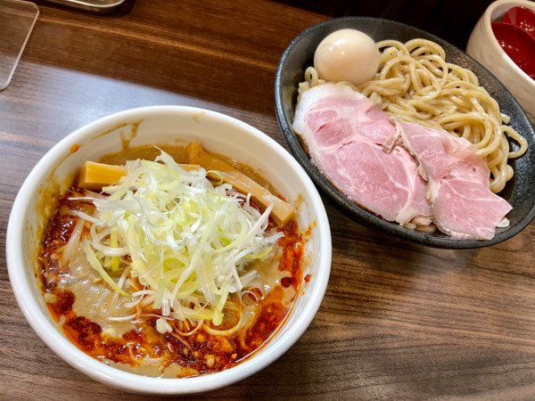 「辛みそつけ麺大盛+ネギ+味玉」@麺処 となみの写真