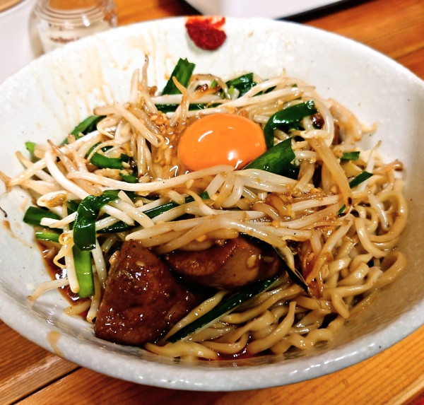 「レバまぜ蕎麦＋追い飯」@中華蕎麦 みやまの写真