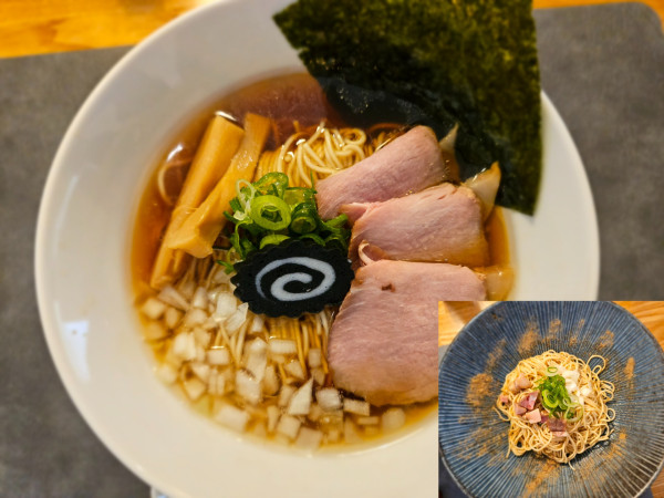 「鯵煮干しそば＋花灯玉」@麺屋 星花灯の写真