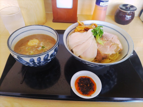 「鶏魚介の特製つけ麺+辛トッピング」@つけ麺 いな月の写真