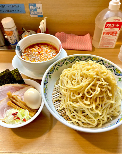 「辛いつけそば【TP】特製A、大盛」@中華そば 多賀野の写真