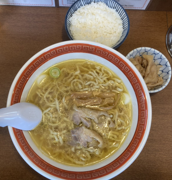 「中華そば+Bセット(鶏皮と白飯)」@中華そば 嘉一の写真