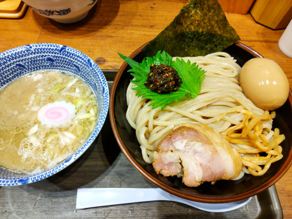 「生七味つけ麺 並＋味玉」@舎鈴 ビーンズ武蔵浦和店の写真