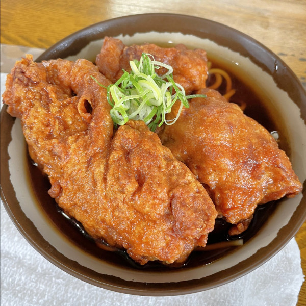 「唐揚（2ヶ）そば」@弥生軒 6号店の写真