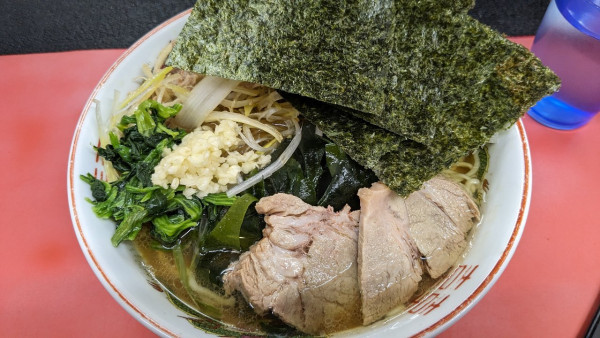 「ネギマンザイ　カタメ多め　ニンニク有り」@ラーメンショップ マンザイ 浦舟町店の写真