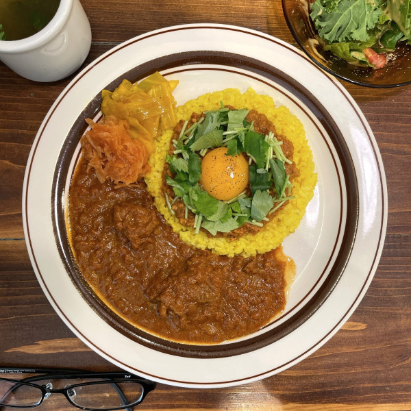 「2種盛りセット(ポーク&キーマ)」@ウミネコカレーの写真