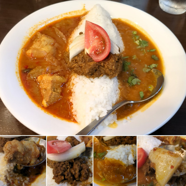 「盛合わせC(キマカリー＆印度ポークカリー)　1600円」@トプカ 淡路町本店の写真