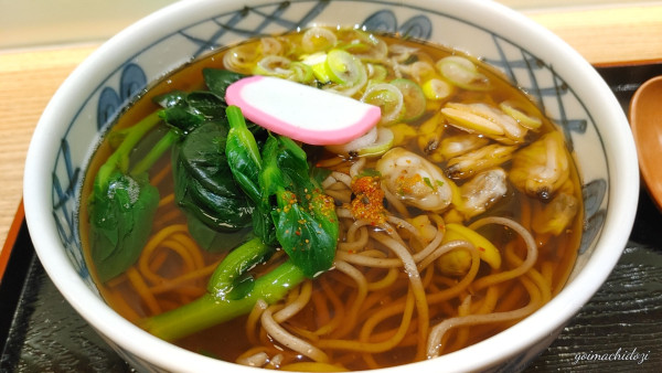 「あさりと菜の花そば（550円）」@駅そば しらかみ庵の写真