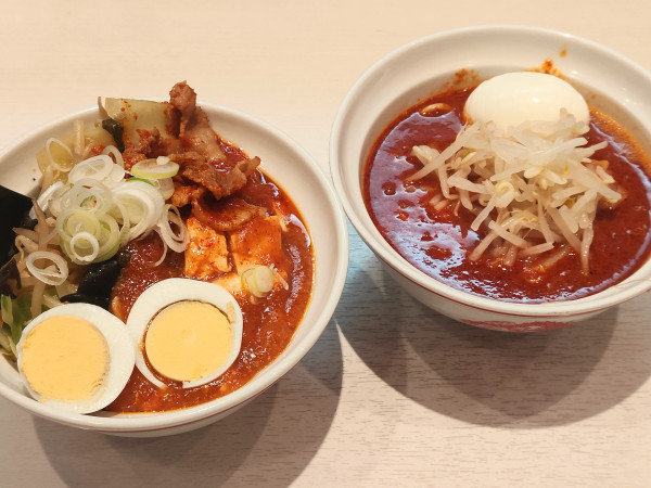 「半蒙古丼半ラーメンセット＋ゆで玉子」@蒙古タンメン 中本 高田馬場店の写真