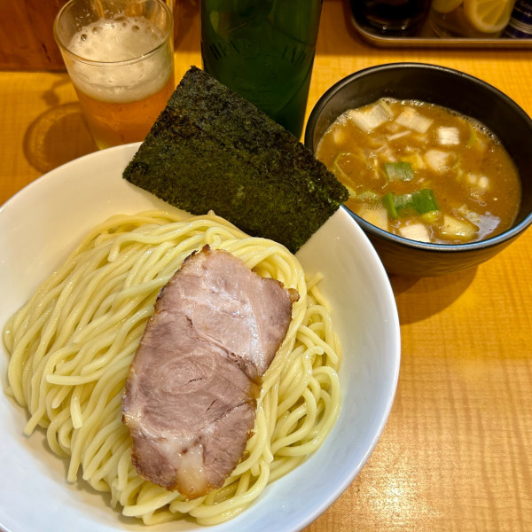 「煮干しつけ麺（中）＋ビール（ハートランド）」@九段 井さいの写真