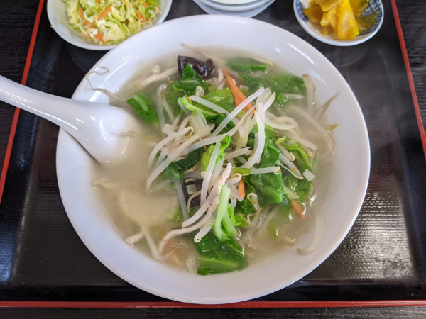 「野菜湯麺＋半炒飯定食：750円」@中華料理 美膳楼の写真