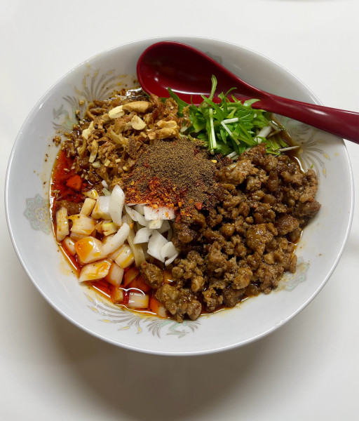 「醤油担々まぜそば（950円）だし入り 汁あり」@まぜそば専門店 ひよこの写真