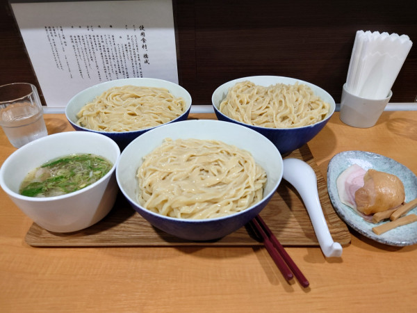 「つけ麺(塩)  大盛り✖️９」@らーめん亭 ひなり竜王の写真