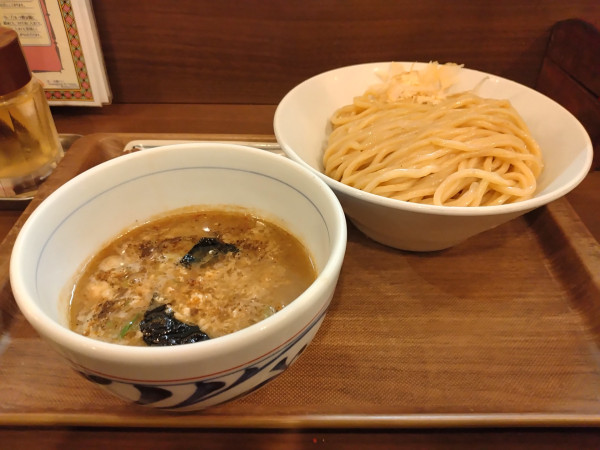 「大山鶏のつけめん＋鶏ほぐし」@つけめん さなだの写真