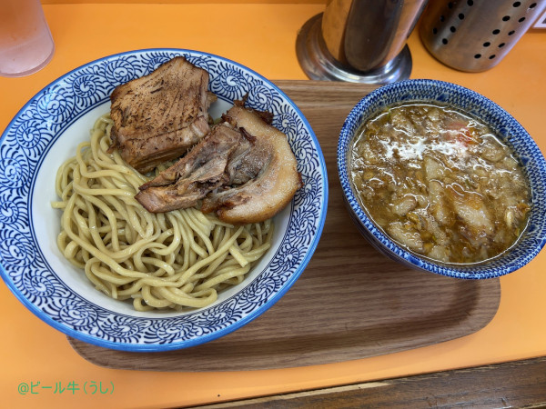 「つけ麺(1000円)、チャーシュー丼(300円)」@NEW Akkeyラーメンの写真