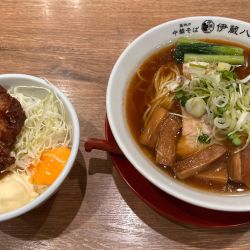 中華そば(醤)+唐揚げめし