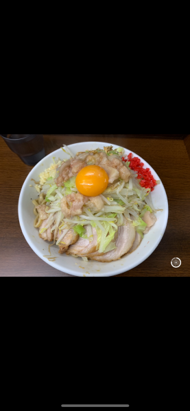 「汁なし　大　全部増し紅　カタメ　粉チーズ」@ラーメン二郎 横浜関内店の写真