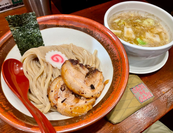 「次男のつけ麺＋大盛＋豚一枚＋杏仁豆腐」@長男、ほそのたかしの写真
