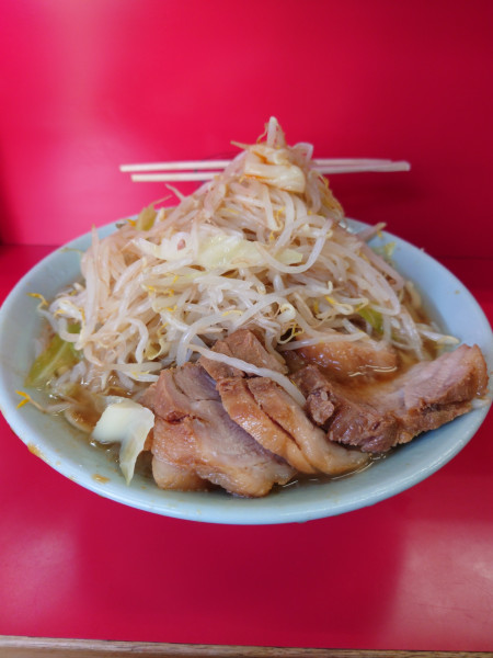 「大豚ダブル  野菜  ニンニク  カラメ」@ラーメン二郎 三田本店の写真