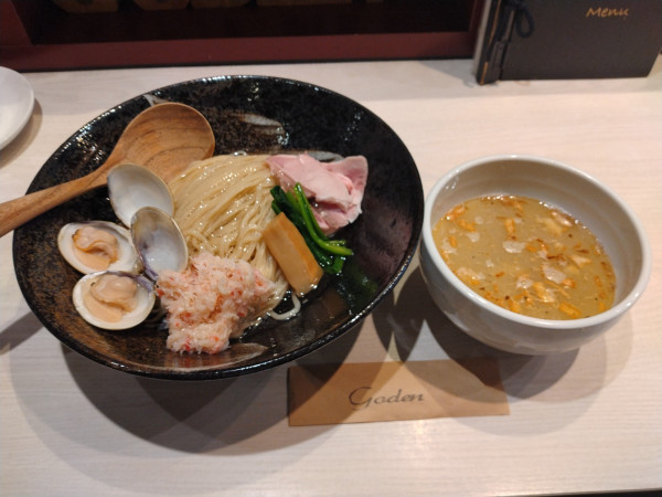 「蛤と鯛の旨味つけ麺¥1200+ずわい蟹ほぐし身¥250-」@柳麺 呉田-goden-の写真