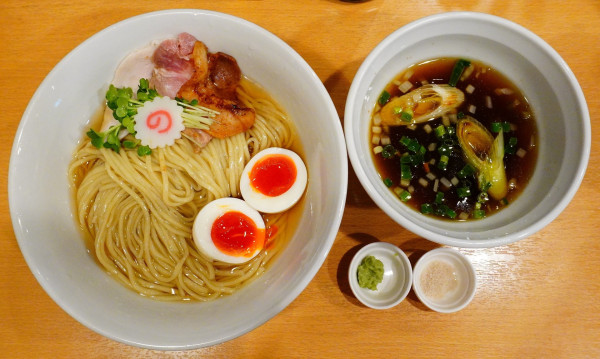 「昆布水つけ麺＋半熟煮玉子＋瓶ビール」@麺屋 木ノ下の写真