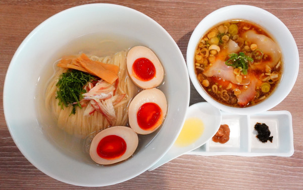 「醤油 特製しじみ昆布水つけ麺」@中華そば 和渦 TOKYOの写真