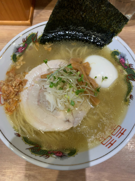 「中華そば(塩)+味玉」@麺庵 利休の写真