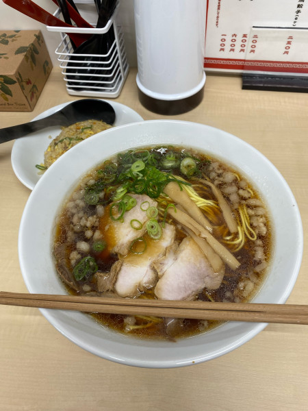 「中華そば大盛＋半炒飯」@中華そば 一の写真