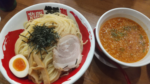 「辛つけ麺大　TKG」@麺や 天鳳 中野坂上店の写真