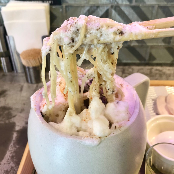 「カプチーノラーメン 　トリュフポルチーニスープ」@Rahmen Eddie 新宿御苑の写真