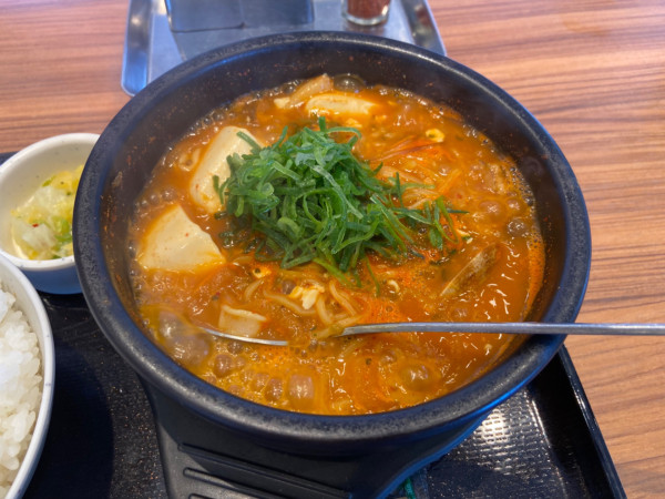 「ラーメンスン豆腐定食海鮮2辛定食(1040円)」@韓丼 水戸千波店の写真