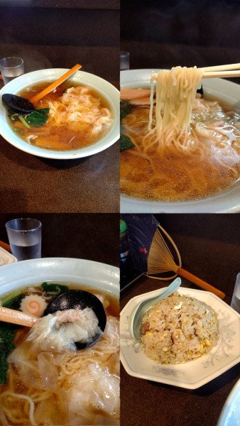 「『ワンタンメン+チャーハン(¥550+600)』」@中華 おはらの写真