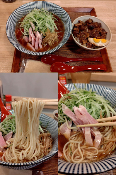 「『トマトの冷やし麺 中盛+ルーロウ飯(¥1200+300)』」@キッチンきらくの写真