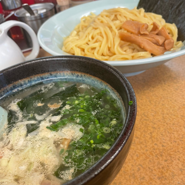 「ホタテ塩とんこつ つけ麺　1,020円　海苔」@ラーメン山岡家 大泉店の写真