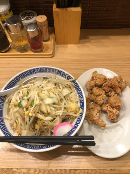 「タンメン唐揚げセット　1080円」@東京タンメン トナリ 西葛西店の写真