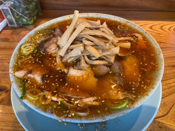 「辛味チャーシュー3辛＋メンマ」@浅草 生田庵の写真