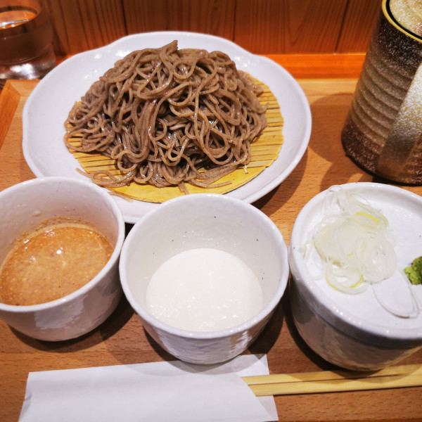 「限定　三種のつけ汁もりそば」@信州十割そば てんの写真