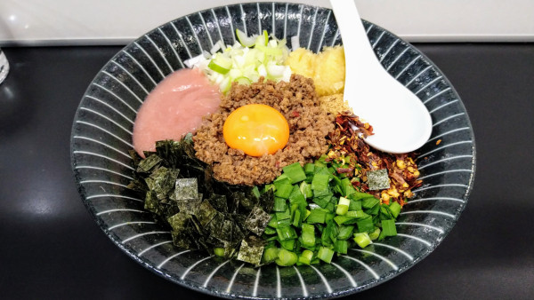 「【限定】桃台湾まぜそば(追い飯付き)」@自家製麺SHINの写真