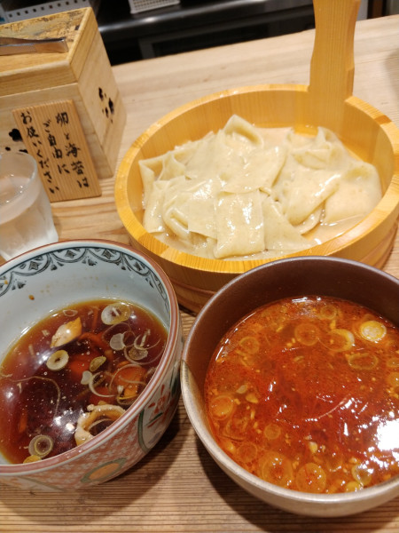 「平打ちざるそば・Wスープ」@かね田の写真