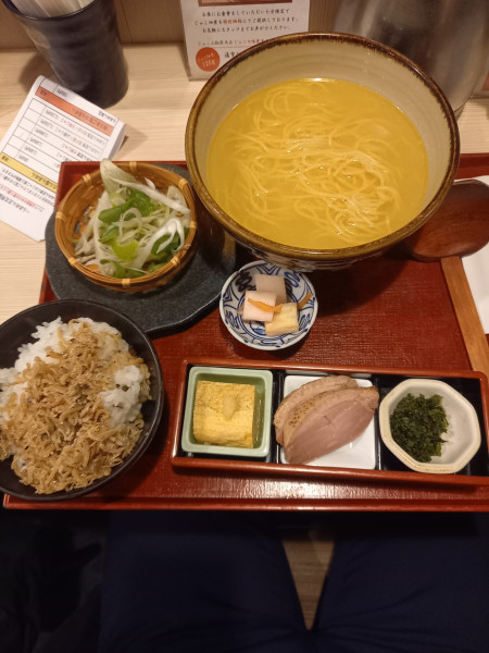 「らあめん定食(鶏ぱいたん塩＋山椒じゃこ)￥1000」@味福あさのの写真