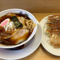 チャーシュー麺600円、餃子300円