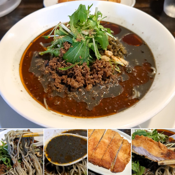 「冷やし黒胡麻担々麺(限定)＋排骨＝1480円」@四川担担麺 阿吽 浅草店の写真