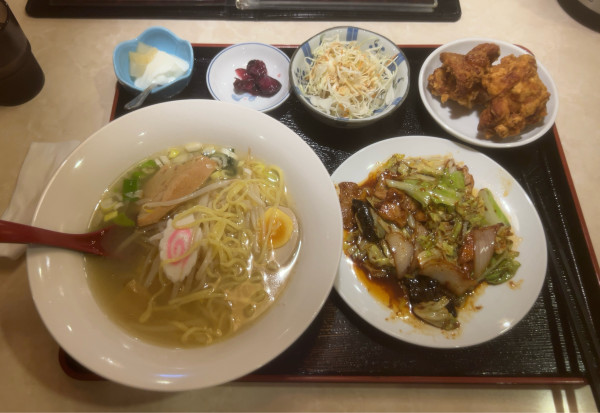 「回鍋肉定食 塩ラーメン ライス抜き」@台湾料理 福苑の写真