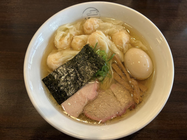 「白だしエビワンタン麺味付玉子」@八雲の写真