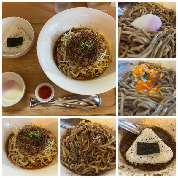 「黒ごま担々まぜそば（小ライス付き）950円 温」@FREEATの写真