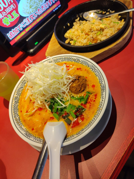 「白胡麻担々麺869円+チャーハンS275円」@丸源ラーメン 練馬関町店の写真